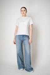 Peserico Jersey Crew Neck T-shirt with Embellished Pocket in White Vancouver. Shop Online or in Store.