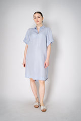 Peserico Linen Blend Polo Shirt Dress in Light Blue Melange Vancouver. Shop Online or in Store.
