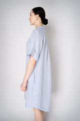 Peserico Linen Blend Polo Shirt Dress in Light Blue Melange Vancouver. Shop Online or in Store.