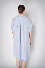 Peserico Linen Blend Polo Shirt Dress in Light Blue Melange Vancouver. Shop Online or in Store.
