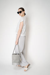 Peserico Linen Short Sleeve Cardigan with Mesh-like Plaid in White Vancouver. Shop Online or in Store.