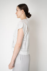 Peserico Linen Short Sleeve Cardigan with Mesh-like Plaid in White Vancouver. Shop Online or in Store.
