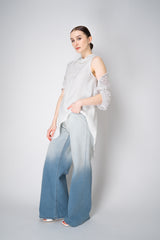 Peserico Long Wide Leg Jeans in Gradient Print Vancouver. Shop Online or in Store.