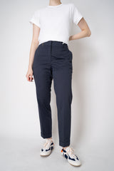 Peserico Mid Rise Slim Fit Chino Pants with Embellished Faux Welt Pocket in Navy Vancouver. Shop Online or in Store.