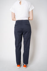Peserico Mid Rise Slim Fit Chino Pants with Embellished Faux Welt Pocket in Navy Vancouver. Shop Online or in Store.