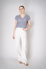 Peserico Open Weave Cardigan with Sequin Details in Lavender Blue Vancouver. Shop Online or in Store