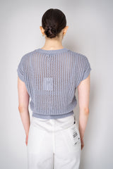 Peserico Open Weave Cardigan with Sequin Details in Lavender Blue Vancouver. Shop Online or in Store