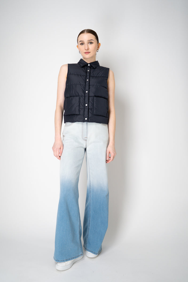 Peserico Padded Vest with Knit Back In Navy Vancouver. Shop Online or in Store.