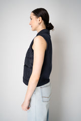Peserico Padded Vest with Knit Back In Navy Vancouver. Shop Online or in Store.