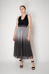 Peserico Pleated Tulle Skirt in Gradient Grey Vancouver. Shop Online or in Store.