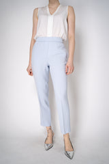 Peserico Pull-On Style Crepe Trousers in Light Blue Vancouver. Shop Online or in Store.