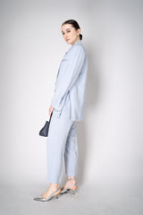 Peserico Pull-On Style Crepe Trousers in Light Blue Vancouver. Shop Online or in Store.