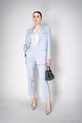 Peserico Pull-On Style Crepe Trousers in Light Blue Vancouver. Shop Online or in Store.