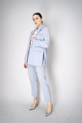 Peserico Pull-On Style Crepe Trousers in Light Blue Vancouver. Shop Online or in Store.