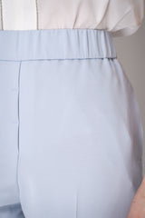 Peserico Pull-On Style Crepe Trousers in Light Blue Vancouver. Shop Online or in Store.