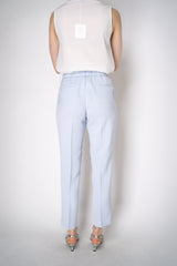 Peserico Pull-On Style Crepe Trousers in Light Blue Vancouver. Shop Online or in Store.