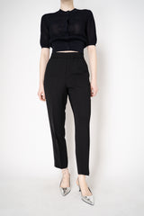 Peserico Pull-On Style Crepe Trousers with Brilliant beading Details in Black Vancouver. Shop Online or in Store.