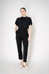 Peserico Pull-On Style Crepe Trousers with Brilliant beading Details in Black Vancouver. Shop Online or in Store.