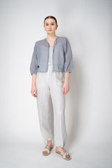 Peserico Pull-On Style Crushed Linen Blend Trousers in White Vancouver. Shop Online or in Store.