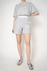 Peserico Pull-On Style Jersey Shorts in Grey Melange Vancouver. Shop Online or in Store.