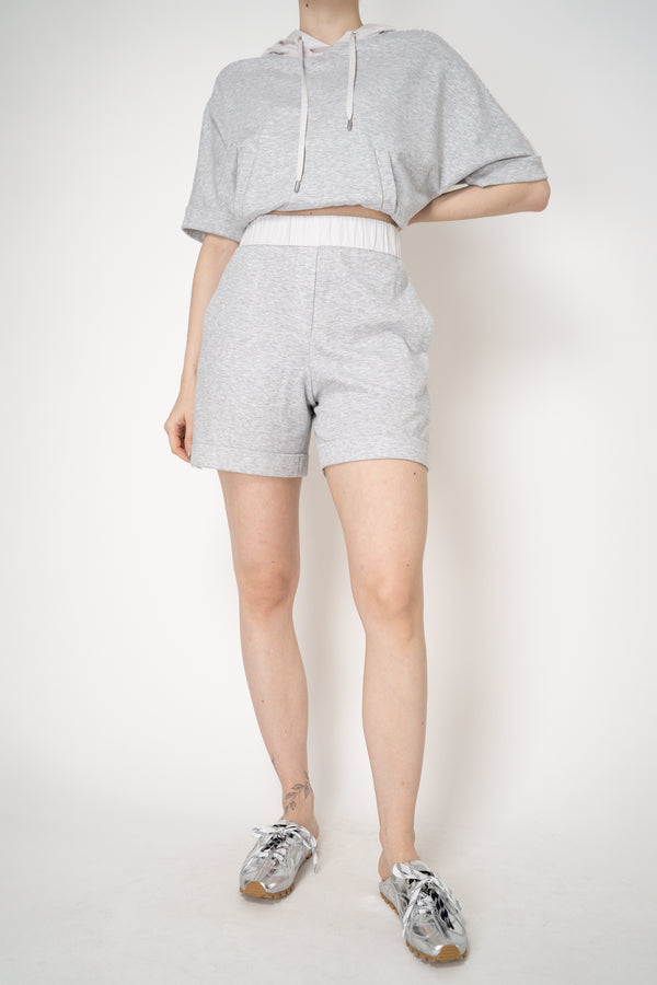 Peserico Pull-On Style Jersey Shorts in Grey Melange – Ashia Mode
