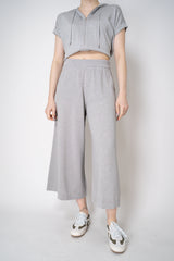 Peserico Pull-On Style Lurex Knit Culotte Pants in Silver Vancouver. Shop Online or in Store.