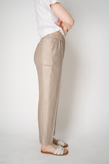 Peserico Pull-On Style Tapered Leg Sateen Trousers in Gold Vancouver. Shop Online or in Store.