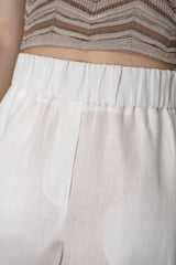 Peserico Pull-On Style Wide Leg Linen Pants in White Vancouver. Shop Online or in Store.