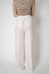 Peserico Pull-On Style Wide Leg Linen Pants in White Vancouver. Shop Online or in Store.