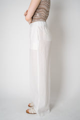 Peserico Pull-On Style Wide Leg Linen Pants in White Vancouver. Shop Online or in Store.