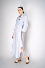 Peserico Relaxed Fit Linen Maxi Dress in Light Blue with Tie Belt Vancouver. Shop Online or in Store
