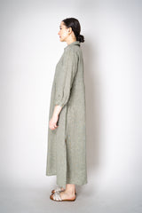 Peserico Relaxed Fit Linen Maxi Dress in Sage Green with Tie Belt Vancouver. Shop Online or in Store