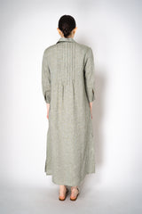 Peserico Relaxed Fit Linen Maxi Dress in Sage Green with Tie Belt Vancouver. Shop Online or in Store