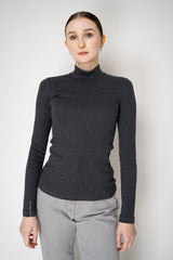 Peserico Ribbed Jersey Turtleneck Knit Top in with Brilliant Beading in Grey Vancouver. Shop Online or in Store.