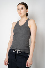 Peserico Ribbed Lurex Tank Top in Dark Grey Vancouver. Shop Online or in Store.