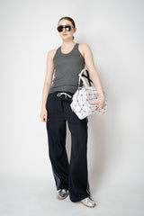 Peserico Ribbed Lurex Tank Top in Dark Grey Vancouver. Shop Online or in Store.