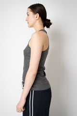 Peserico Ribbed Lurex Tank Top in Dark Grey Vancouver. Shop Online or in Store.