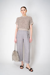 Peserico Short Sleeve Cotton Knit Top with Sequins in Gold Vancouver. Shop Online or in Store.