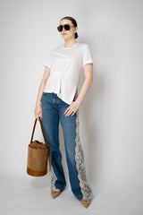 Peserico  Short Sleeve Linen Top with Cinch Detail in White Vancouver. Shop Online or in Store.