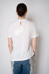 Peserico  Short Sleeve Linen Top with Cinch Detail in White Vancouver. Shop Online or in Store.