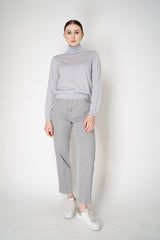 Peserico Silk Cashmere Knit Blouson Effect Turtleneck in Pale Blue Vancouver. Shop Online or in Store.