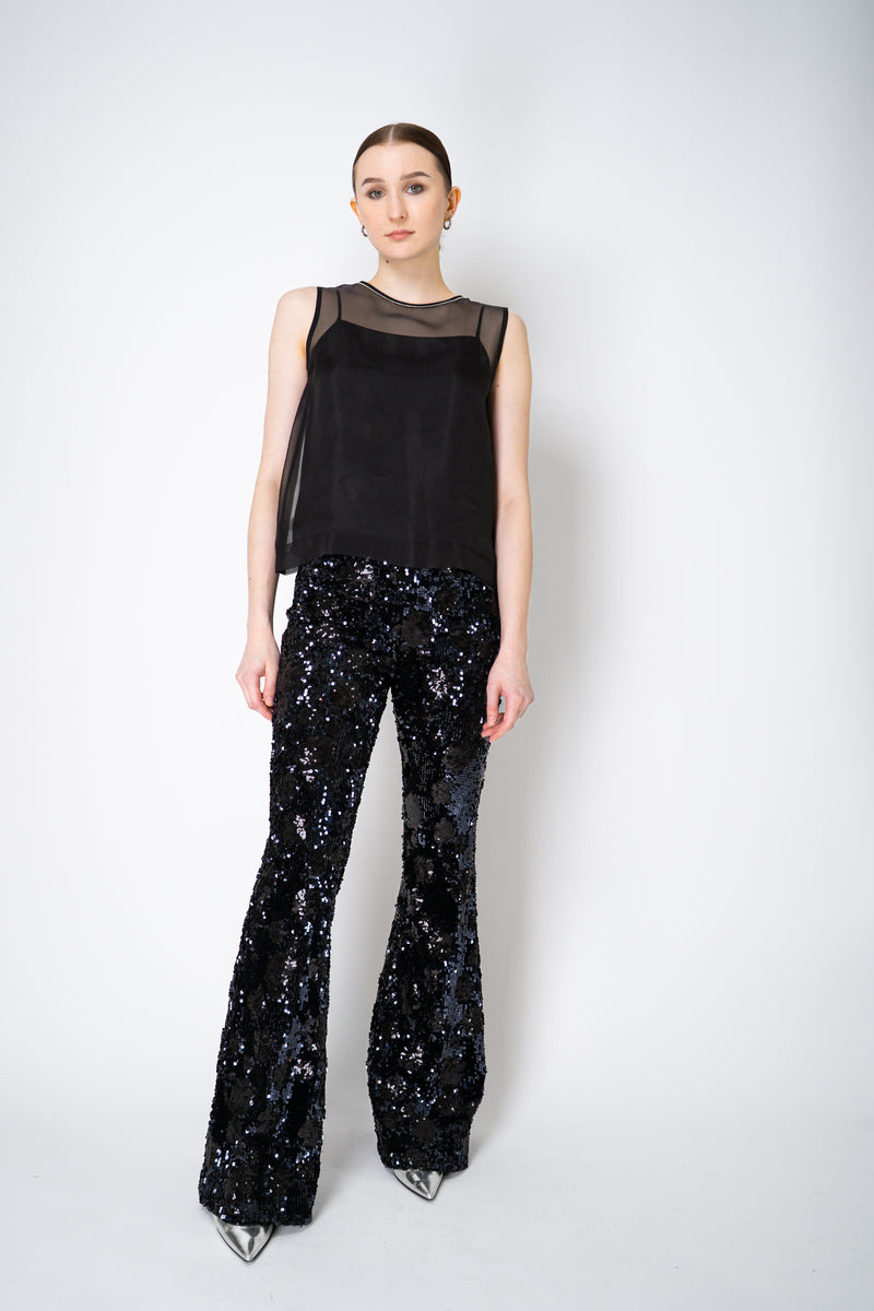 Peserico Silk Organza Sleeveless Top with Camisole Slip in Black Vancouver. Shop Online or in Store.