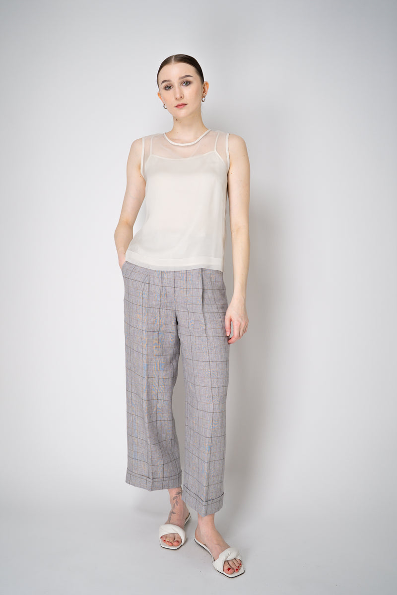 Peserico Silk Organza Sleeveless Top with Camisole Slip in White Vancouver. Shop Online or in Store.