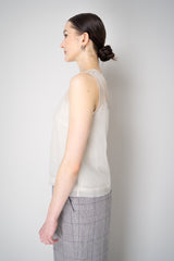 Peserico Silk Organza Sleeveless Top with Camisole Slip in White Vancouver. Shop Online or in Store.