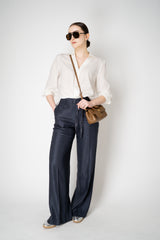Peserico Silk V-Neck Blouse with Filo Diamante Embellished Cuffs in White Vancouver. Shop Online or in Store.