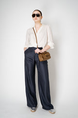 Peserico Silk V-Neck Blouse with Filo Diamante Embellished Cuffs in White Vancouver. Shop Online or in Store.