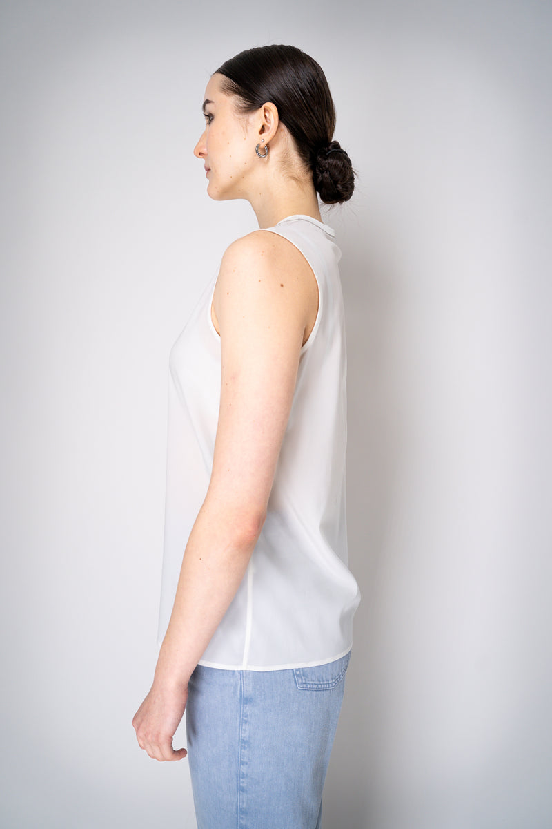 Peserico Silk V-Neck Tank Blouse in Ivory Vancouver. Shop Online or in Store.