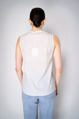 Peserico Silk V-Neck Tank Blouse in Ivory Vancouver. Shop Online or in Store.