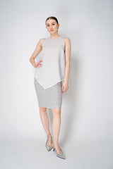 Peserico Sleeveless Asymmetrical Linen Handkerchief Top in White Vancouver. Shop Online or in Store.