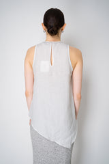 Peserico Sleeveless Asymmetrical Linen Handkerchief Top in White Vancouver. Shop Online or in Store.